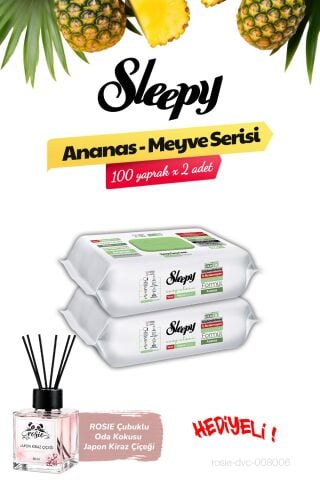 Sleepy Ananas Yüzey Temizleme Havlusu (100 yaprak x 2 paket), ROSIE Oda Kokusu