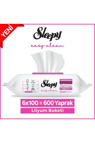 Sleepy Easy Clean Lilyum Buketi Yüzey Temizlik Havlusu 100' lü X 6