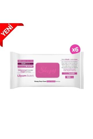 Sleepy Easy Clean Lilyum Buketi Yüzey Temizlik Havlusu 100' lü X 6