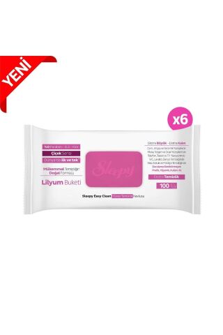 Sleepy Easy Clean Lilyum Buketi Yüzey Temizlik Havlusu 100' lü X 6
