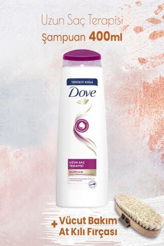 Dove Şampuan Uzun Saç Terapisi 400 ml ve Vücut Bakım At Kılı Fırçası