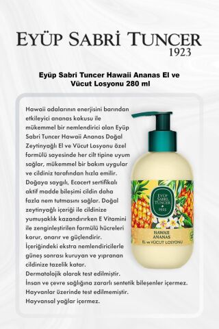 Eyüp Sabri Tuncer Hawaii Ananas El ve Vücut Losyonu 280 ml 5 Al 4 Öde ve Rosie Pamuk