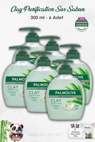 6'lı Palmolive Spa Therapy Clay Purification Sıvı Sabun 300 ml ve ROSIE