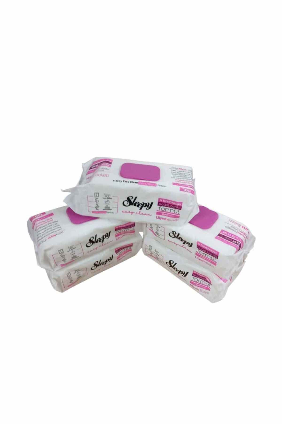 Sleepy yüzey temizlik ıslak havlu 5 paket 500 adet (lilyum çiçeği)