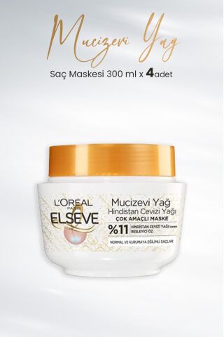 Elseve Mucizevi Yağ Besleyici Banyo Öncesi Maske Hindistan Cevizi 300 ml x 4 Adet