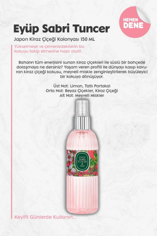 Eyüp Sabri Tuncer Japon Kiraz Çiçeği Kolonyası 150 ml 3 Adet ve ROSIE Pamuk