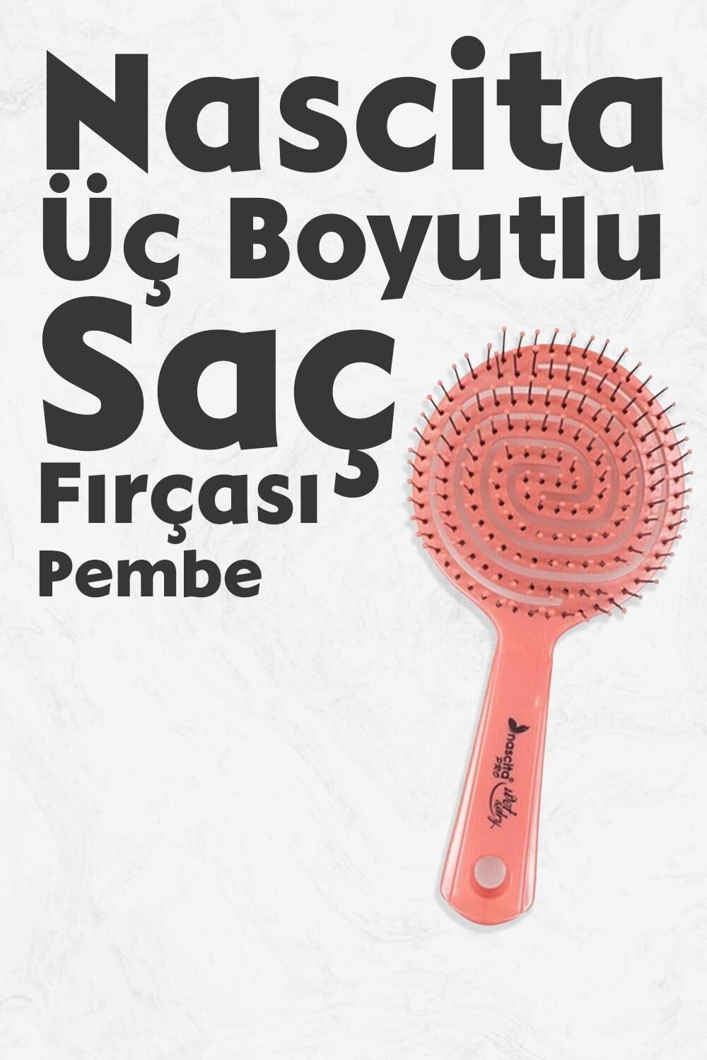 Nascita Üç Boyutlu Oval Saç Fırçası Pembe