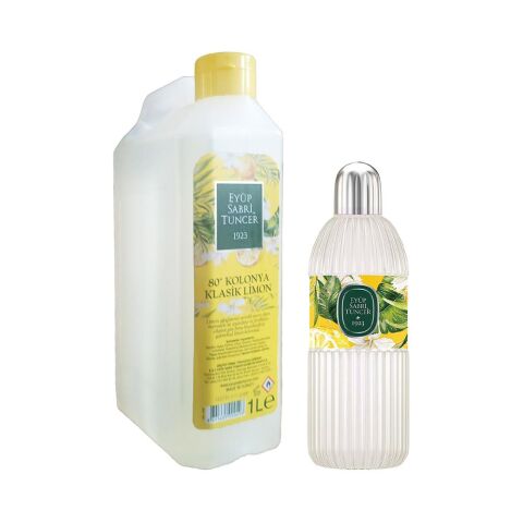 Eyüp Sabri Tuncer Klasik Limon Kolonyası 1 lt (Bidon Tipi) ve 400 ml Cam Şişe