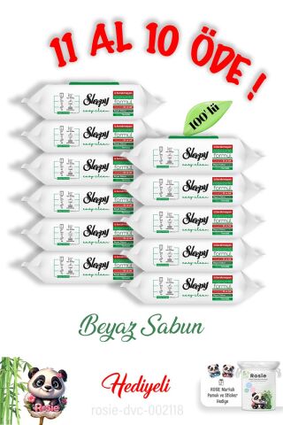 Sleepy 11 Al 10 Öde Beyaz Sabunlu 100' lü ve Rosie Pamuk