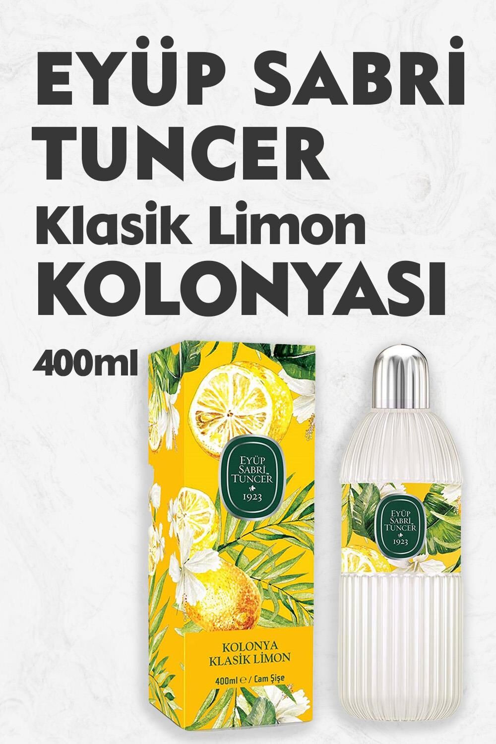 Eyüp Sabri Tuncer Klasik Limon Kolonyası 80 Derece Silindir Cam Şişe 400 ml
