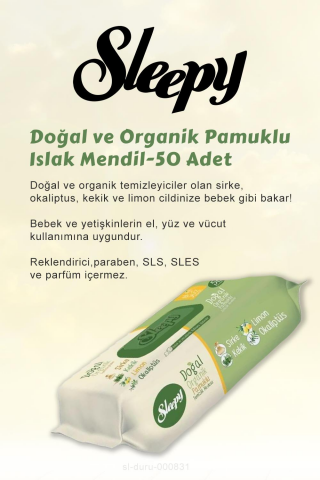 7 AL 6 ÖDE Sleepy Natural Gece Hassas Hijyenik Ped 18 Adet ve 50 li Doğal Islak Mendil