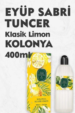 Eyüp Sabri Tuncer Klasik Limon Kolonyası 80 Derece Cam Şişe 400 ml