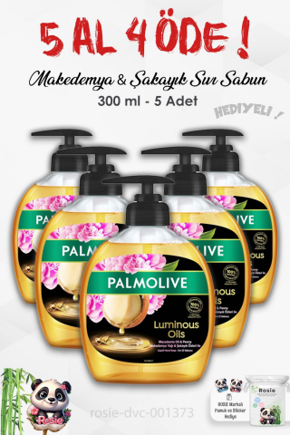 Palmolive  5 AL 4 ÖDE Luminous Oils Makedemya & Şakayık Sıvı Sabun 300 ml ve ROSIE