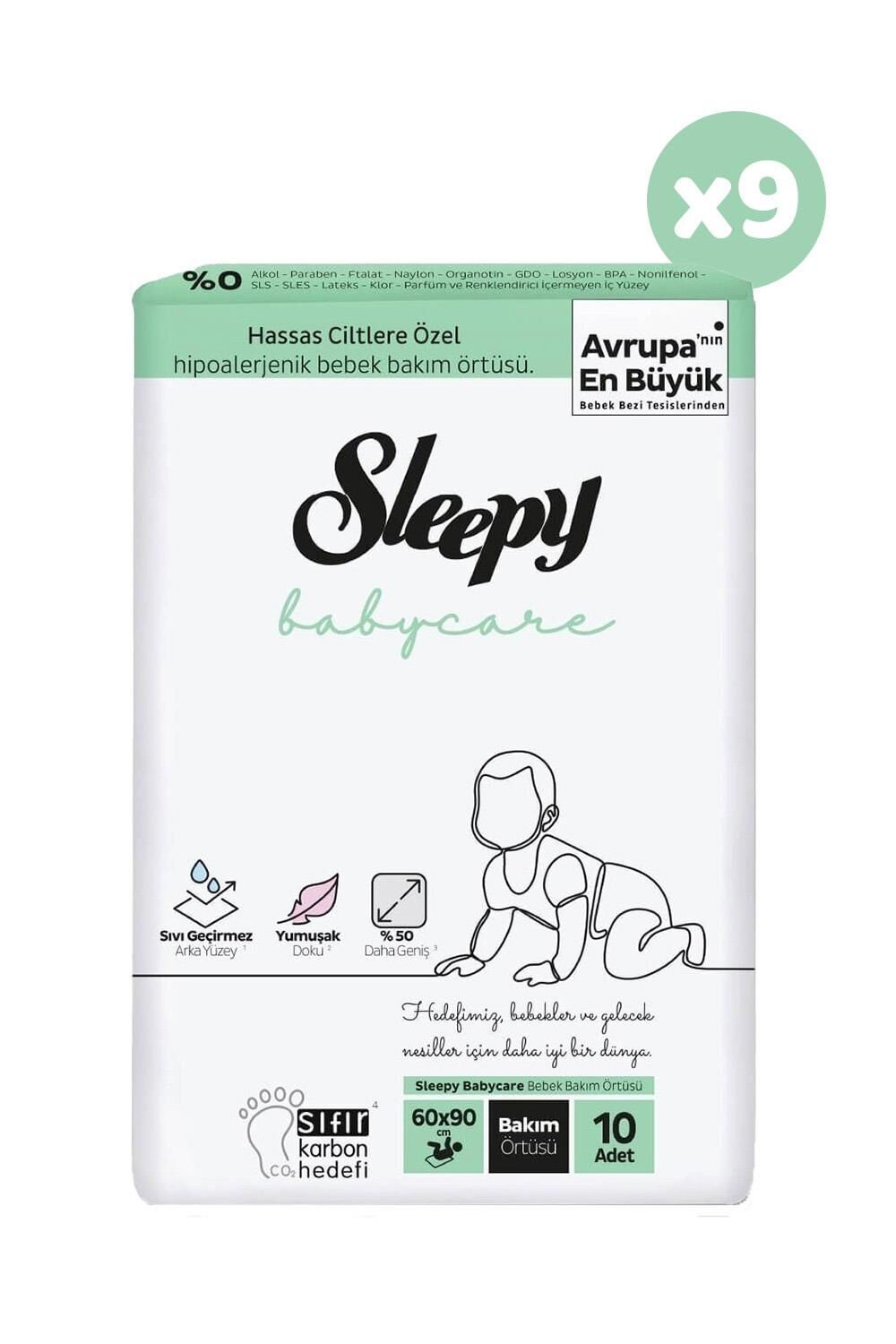 Sleepy Babycare Bebek Bakım Örtüsü 10 Adet x 9