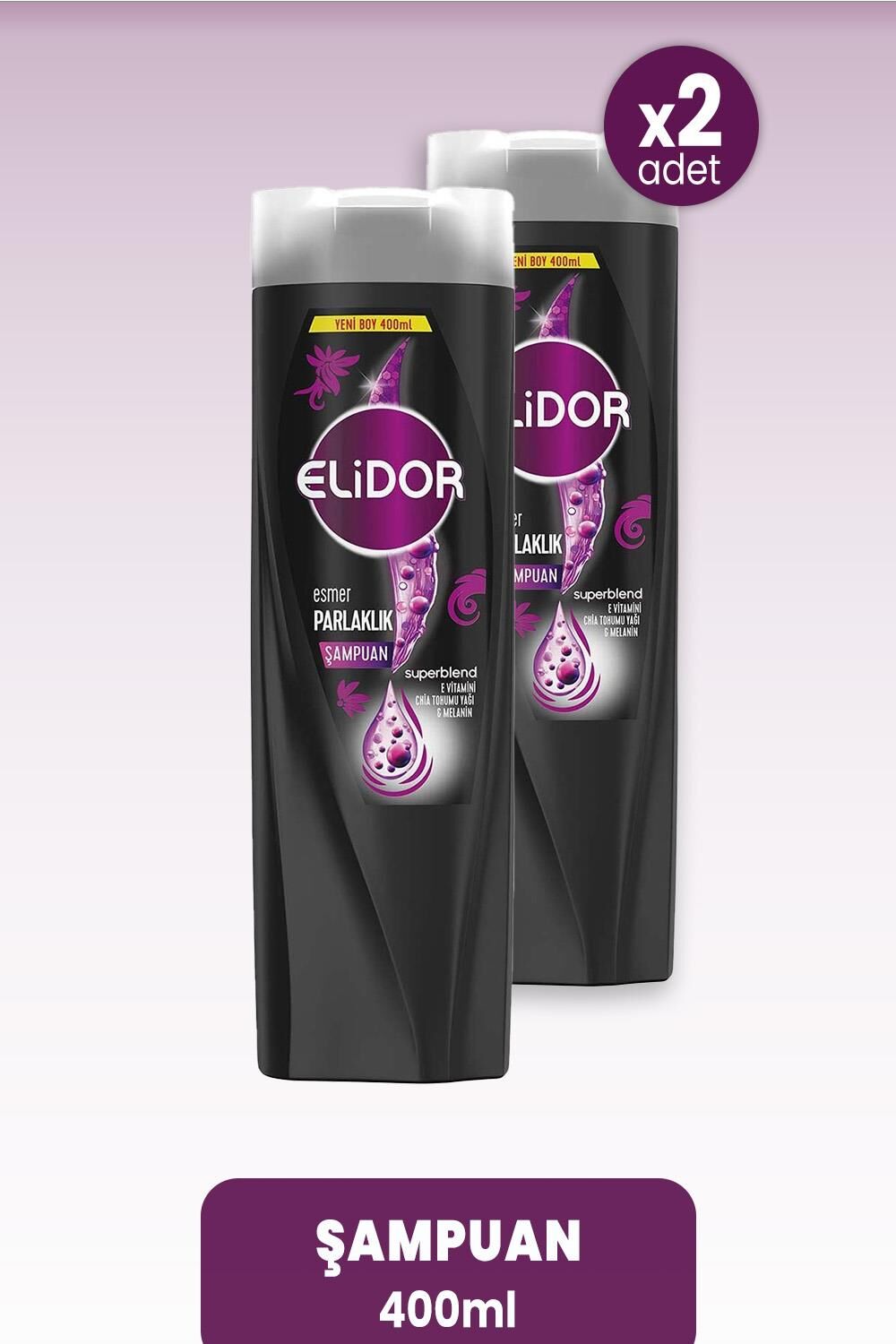 Elidor Superblend Şampuan Esmer Parlaklık 400 ml x 2 Adet