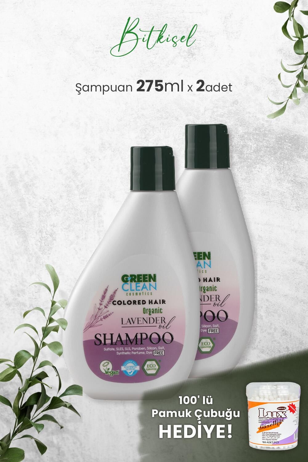 Green Clean Şampuan Lavender 275 ml x 2 Adet ve Hediyeli
