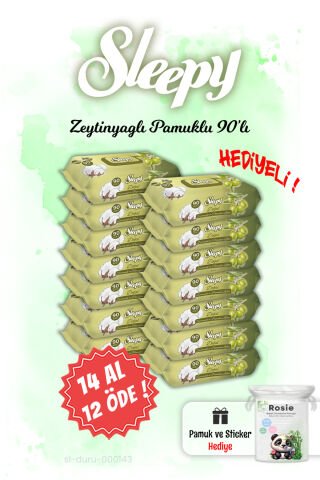 14 AL 12 Öde Sleepy 50'li Zeytinyağlı Pamuklu Bebek Havlusu ve ROSIE