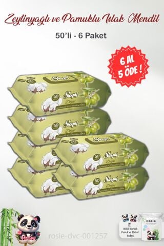 Sleepy 50'li 6 AL 5 Öde Zeytinyağlı Pamuklu Bebek Havlusu ve ROSIE