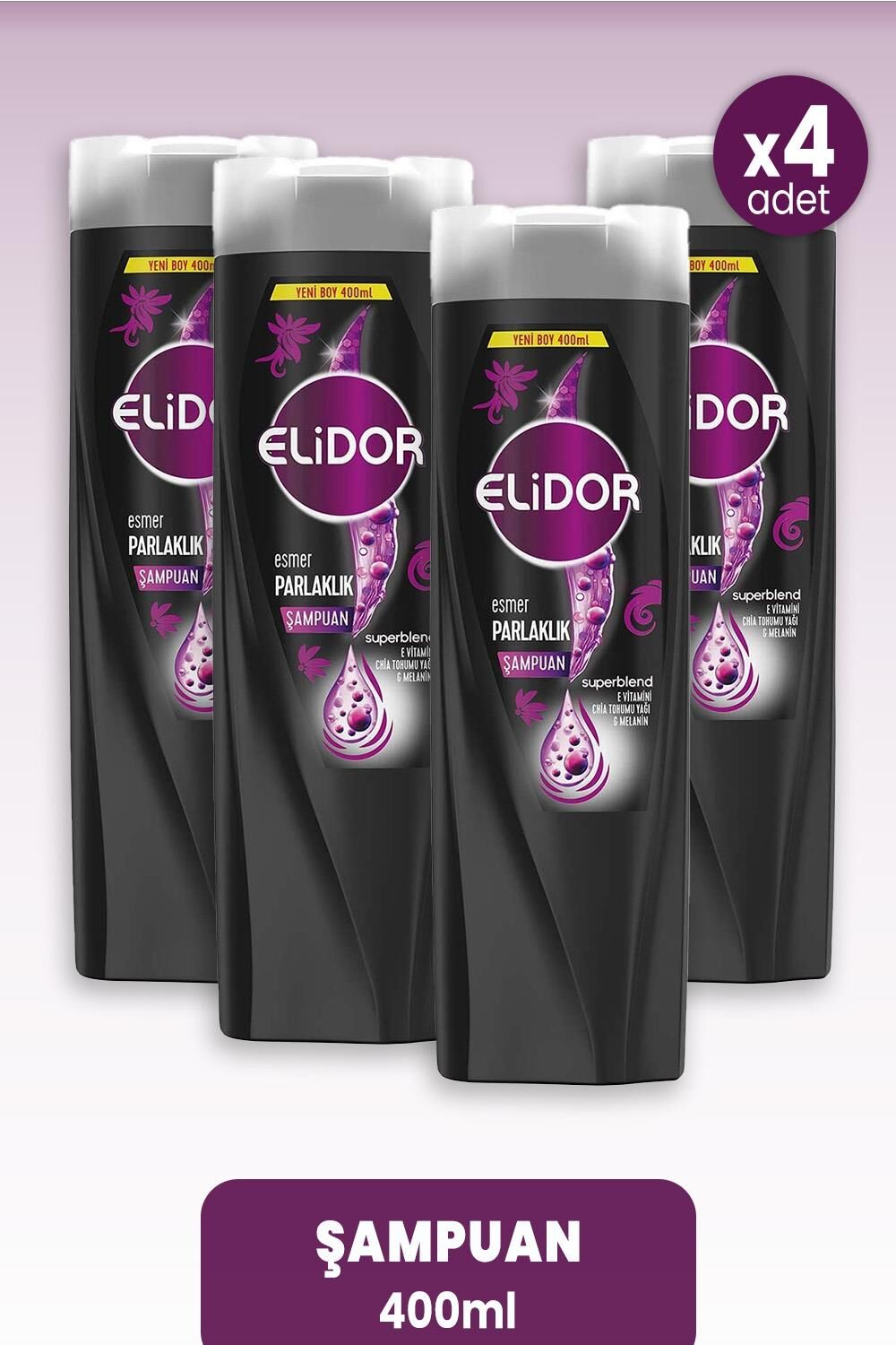 Elidor Superblend Şampuan Esmer Parlaklık 400 ml x 4 Adet