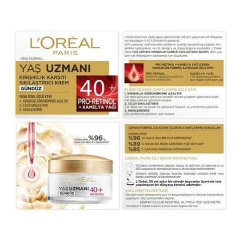 Loreal Paris Yaş Uzmanı Kırışıklık Karşıtı Gündüz Kremi 40+ Pro-Retinol 50 ml