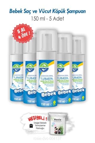 Turmepa 5 AL 4 ÖDE Bebek Saç ve Vücut Köpük Şampuanı 150 ML ve ROSIE