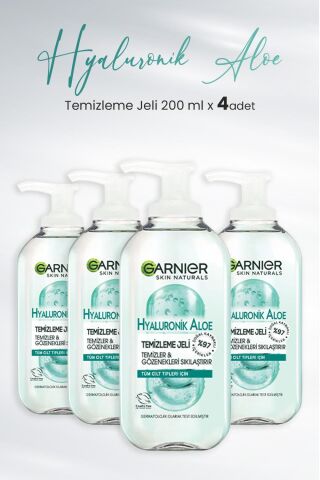 Garnier Temizleme Jeli Hyaluronik Aloe 200 ml x 4 Adet