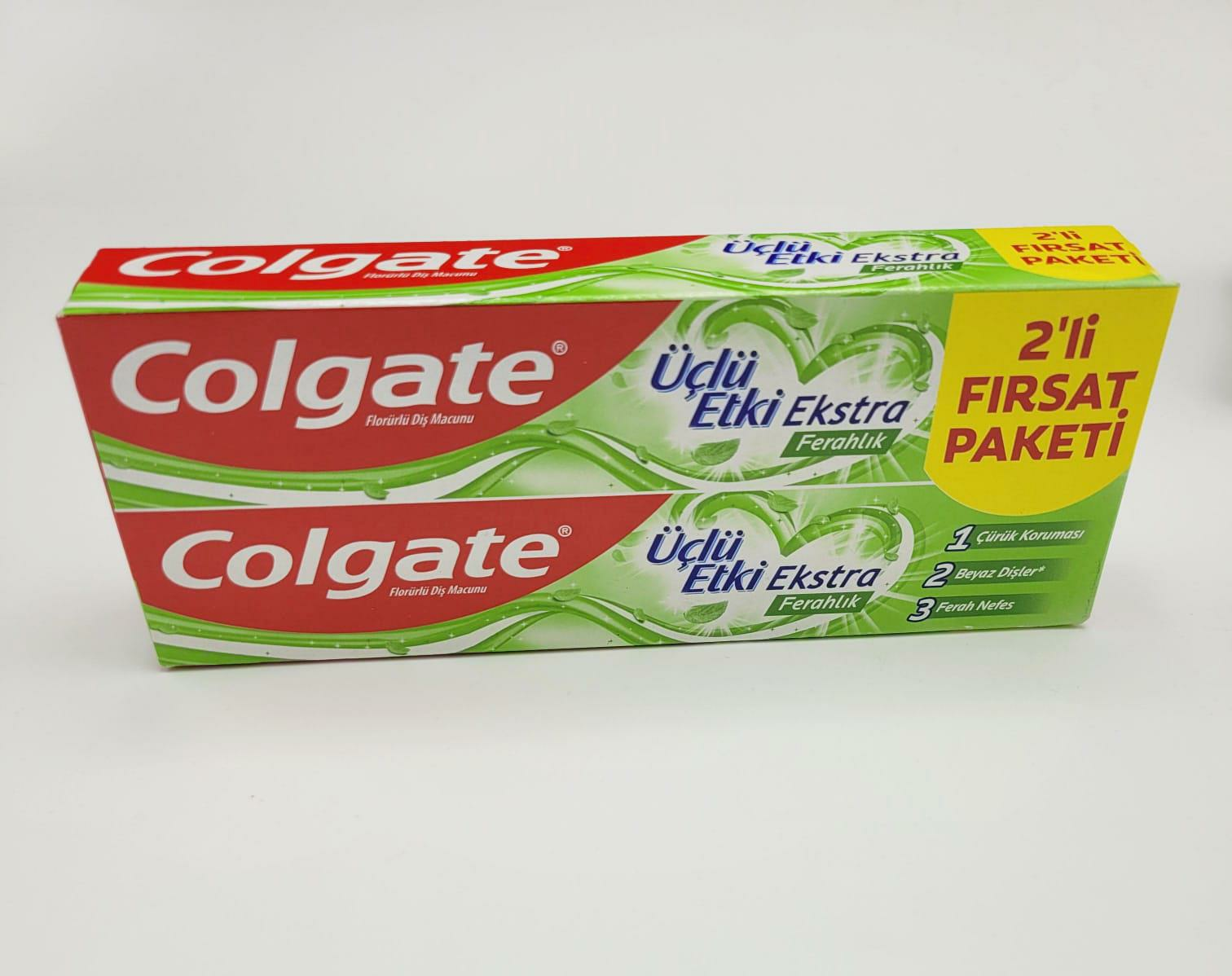 Colgate Üçlü Etki Ekstra Ferahlık Diş Macunu 2 x 75 ml