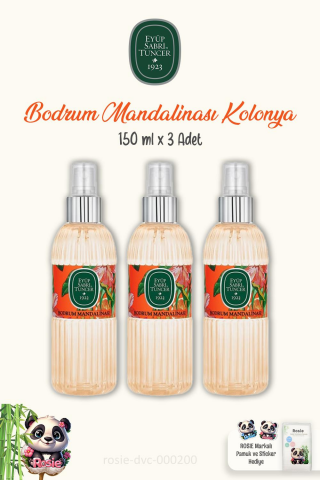 3 Adet Eyüp Sabri Tuncer Bodrum Mandalinası Kolonyası 150 ml ve Pamuk ROSIE