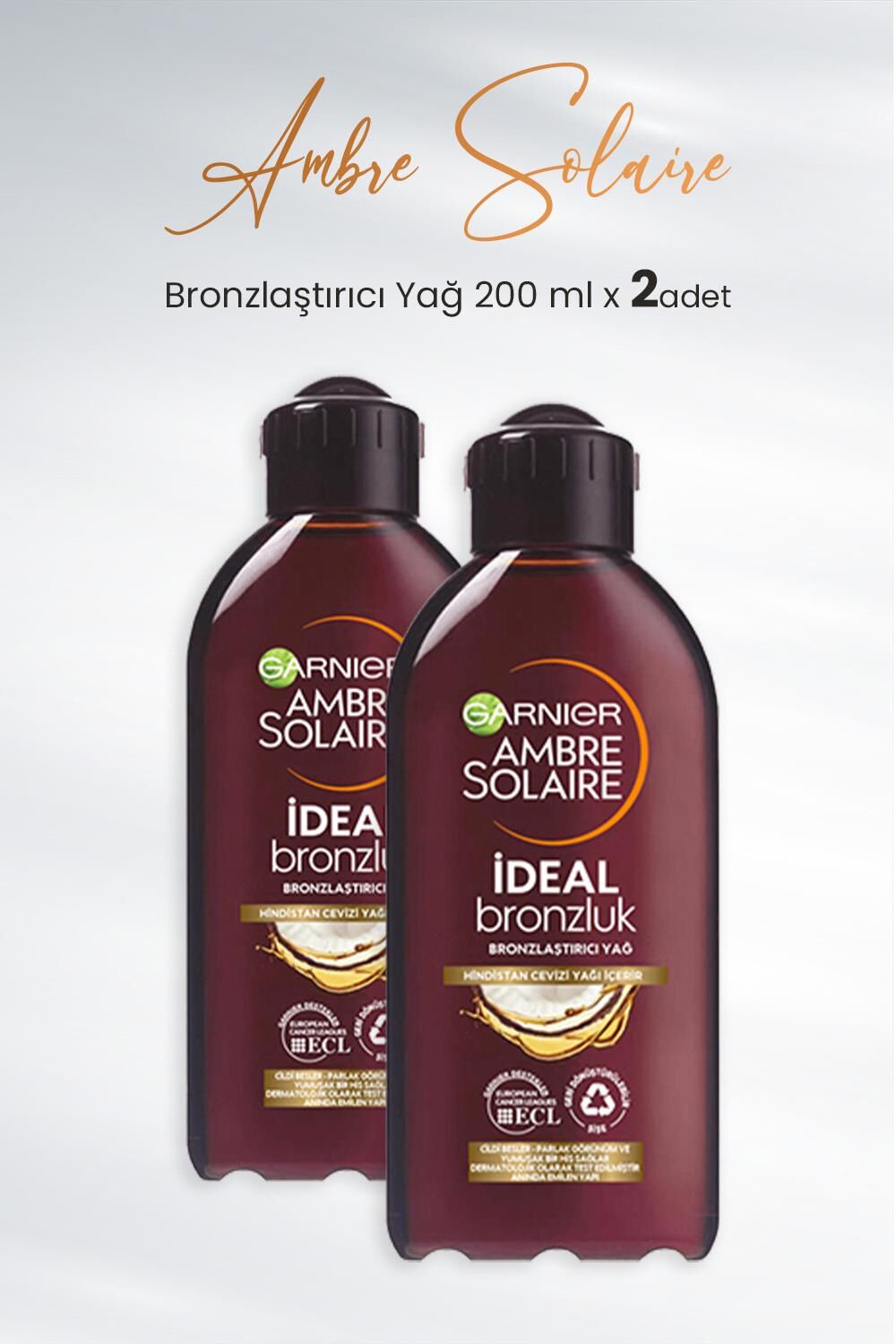 Garnier Ambre Solaire Bronzlaştırıcı Yağ Hindistan Cevizi 200 ml x 2 Adet