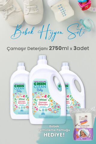 Green Clean Baby Bitkisel Çamaşır Deterjanı Lavanta Yağlı 2750 ml x 3 Adet ve Hediyeli