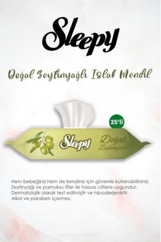 Sleepy Natural Ultra Hassas Hijyenik Ped  3'lü, Zeytinyağlı Mendil Cep Boy 25' li ve ROSIE