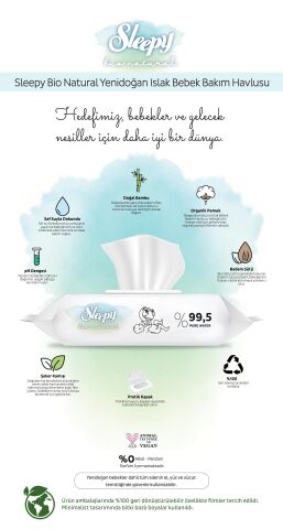 Sleepy Bio Natural Yenidoğan Islak Havlu 40'lı 23 Al 20 Öde ve ROSIE