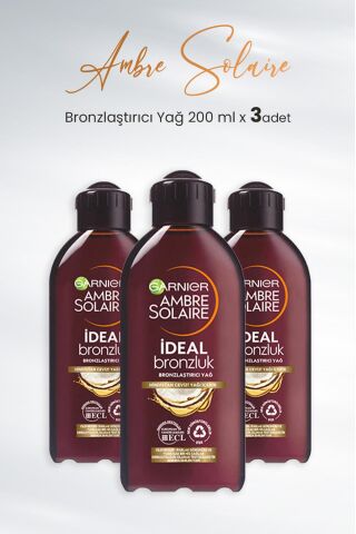 Garnier Ambre Solaire Bronzlaştırıcı Yağ Hindistan Cevizi 200 ml x 3 Adet