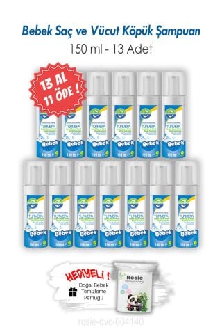 Turmepa Bebek Saç ve Vücut Köpük Şampuanı 13 AL 11 ÖDE 150 ML ve ROSIE