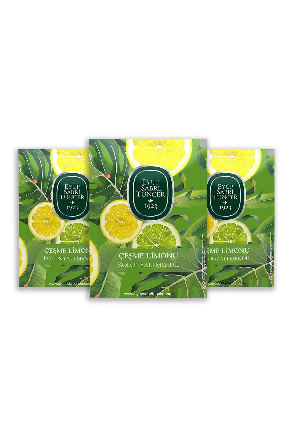 Eyüp Sabri Tuncer Çeşme Limonu Kolonyalı Mendil 50'li x 3 Adet