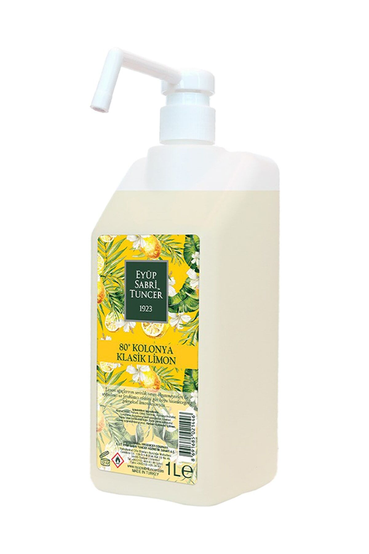 Eyüp Sabri Tuncer Klasik Limon Kolonyası 1 lt - Sprey Başlıklı