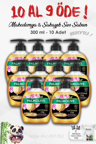 Palmolive 10 AL 9 ÖDE Luminous Oils Makedemya & Şakayık Sıvı Sabun 300 ml ve ROSIE