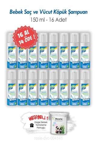16 AL 14 ÖDE 150 ML Turmepa Bebek Saç ve Vücut Köpük Şampuanı ve ROSIE
