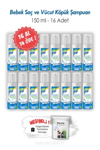 16 AL 14 ÖDE 150 ML Turmepa Bebek Saç ve Vücut Köpük Şampuanı ve ROSIE