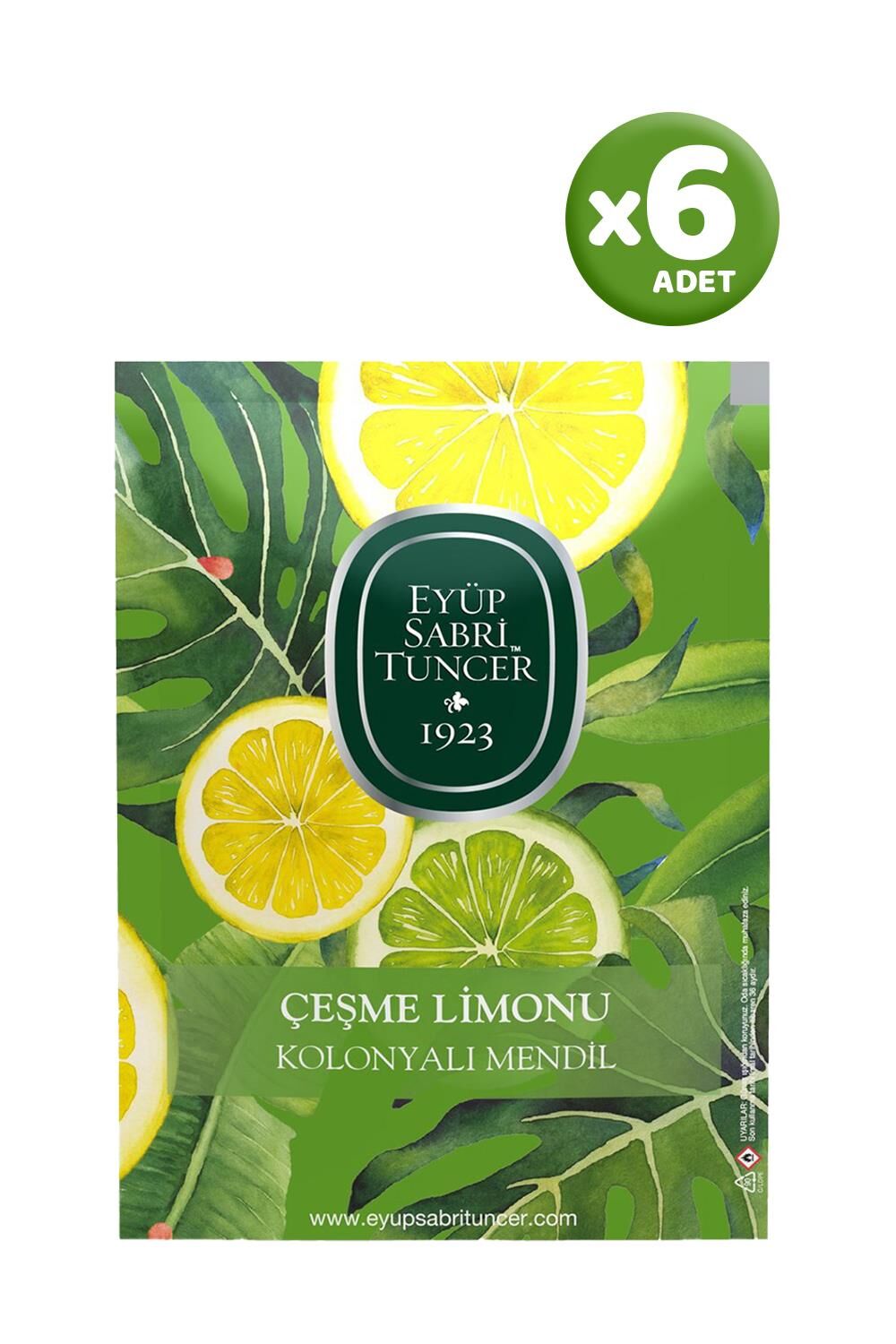 Eyüp Sabri Tuncer Çeşme Limonu Kolonyalı Mendil 50'li x 6 Adet