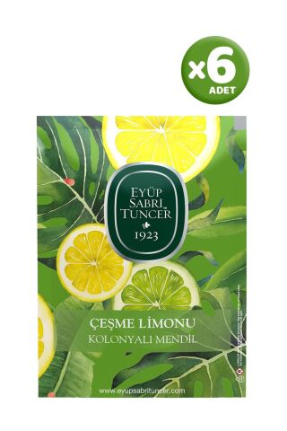Eyüp Sabri Tuncer Çeşme Limonu Kolonyalı Mendil 50'li x 6 Adet