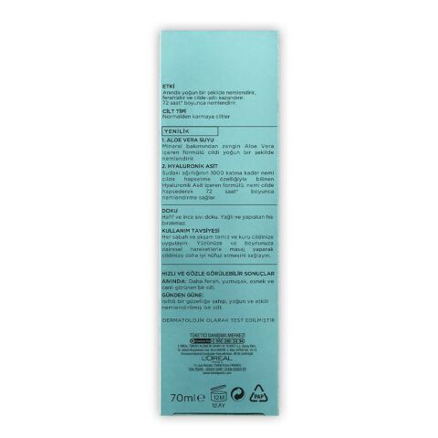 Loreal Paris Nem Terapisi Aloe Vera Suyu Normalden Karmaya Ciltler 70 ml