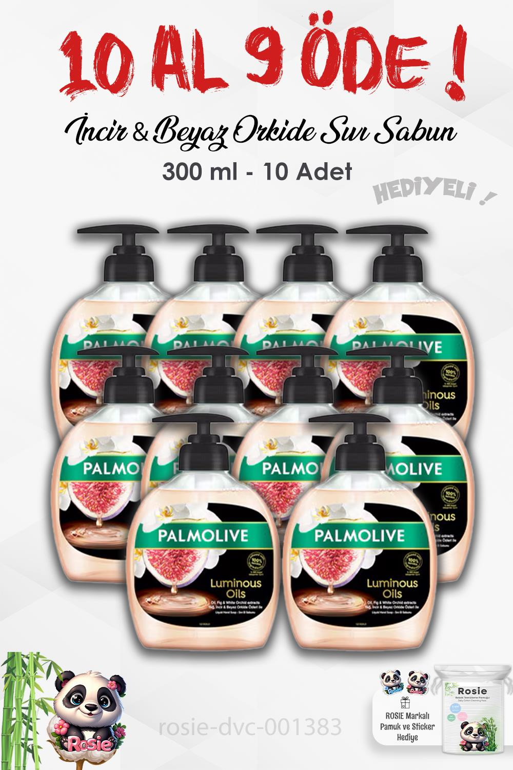 Palmolive 10 AL 9 ÖDE Luminous Oils İncir & Beyaz Orkide Özlü Sıvı Sabun 300 ml ve ROSIE