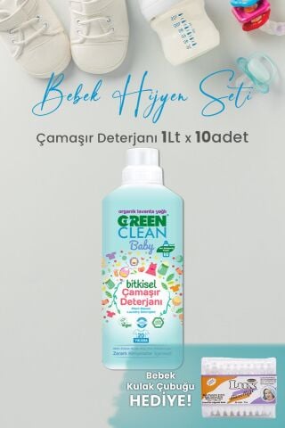 U Green Clean Baby Çamaşır Deterjanı 1 L x 10 Adet ve Hediyeli