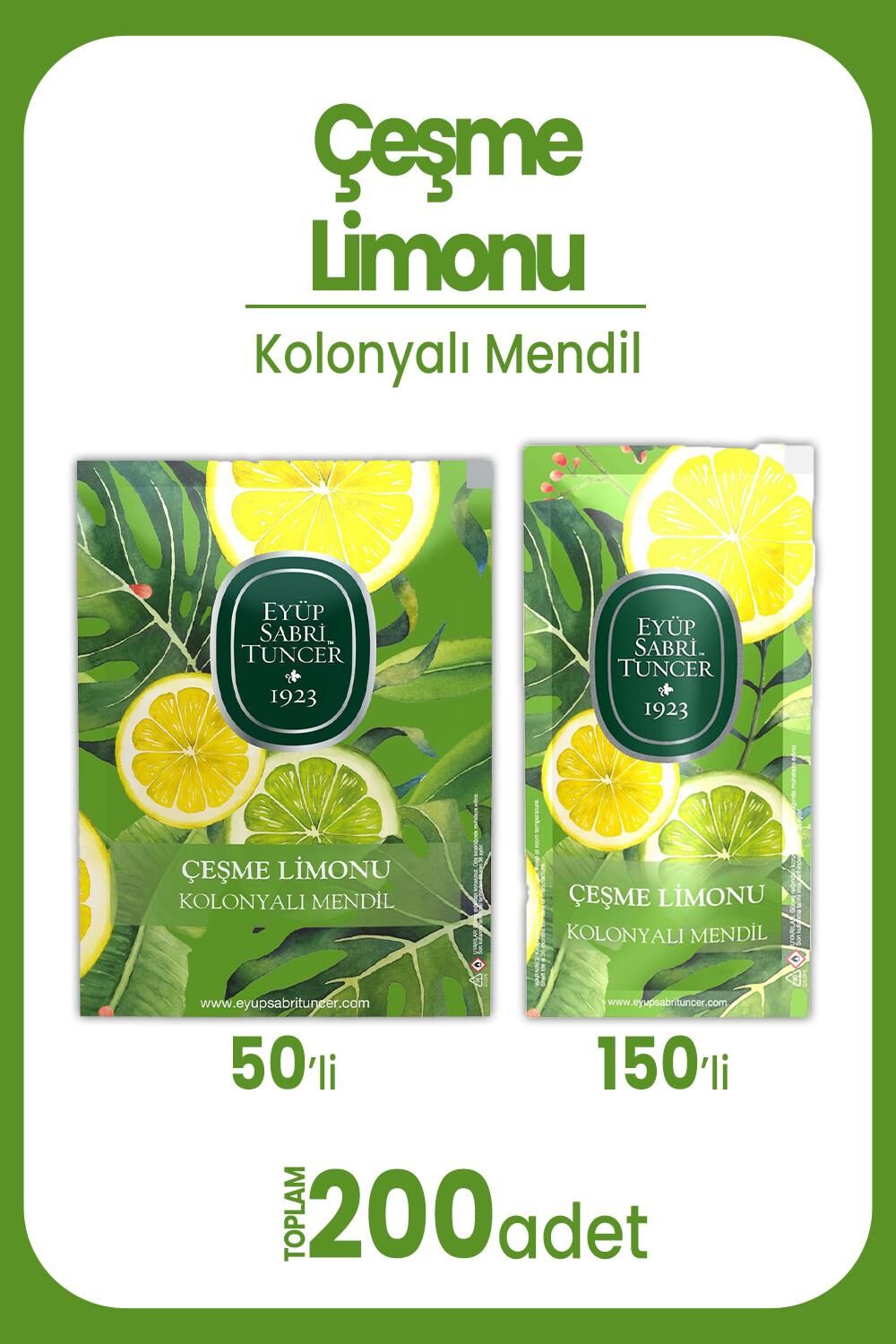 Eyüp Sabri Tuncer Çeşme Limonu Kolonyalı Mendil Seti
