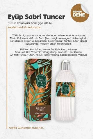 Eyüp Sabri Tuncer Tütün Kolonyası Cam Şişe 400 ML