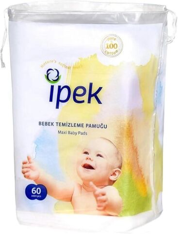İpek Bebek Temizleme Pamuğu 60'lı x 12 paket