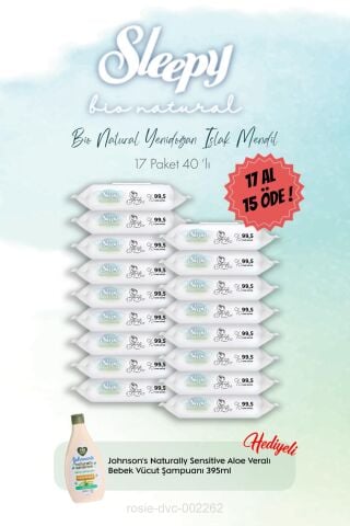 17 Al 15 Öde Yenidoğan Islak Havlu 40'lı ve Johnson Bebe Vücut Şampuan Hediye