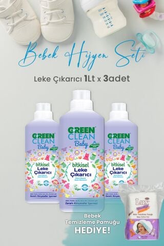 U Green Clean Baby Leke Çıkarıcı 1 L x 3 Adet ve Hediyeli