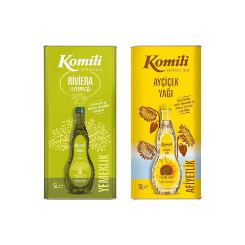 Düvenci Toptan Komili Ayçiçek Yağı ve Riviera Zeytin Yağı 10 lt Teneke